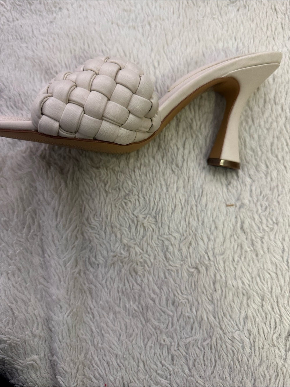 ALDO Women's Cream Braided Slide Heels Size 6.5 - Picture 2 of 6